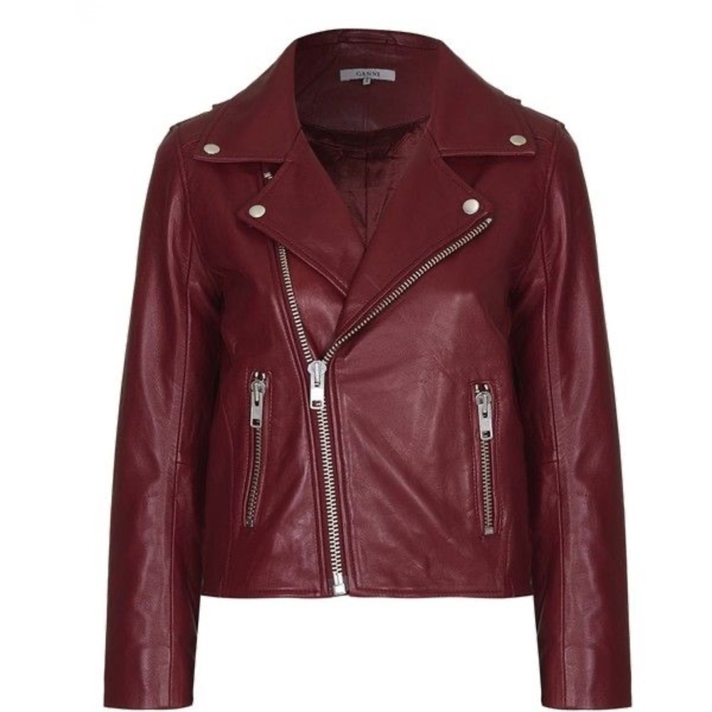 🦋 Ganni Leather Moto Jacket